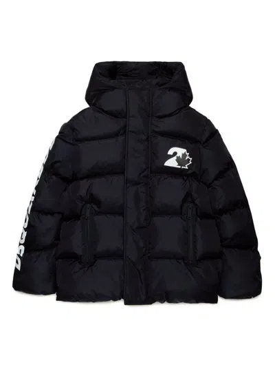 Dsquared2 Kids' Logo-print Jacket In Nero
