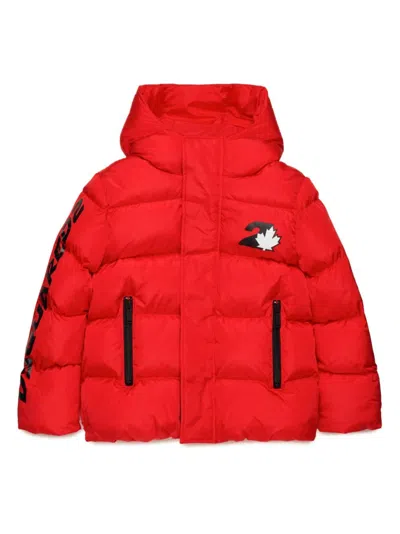 Dsquared2 Kids' Logo-print Jacket In Red