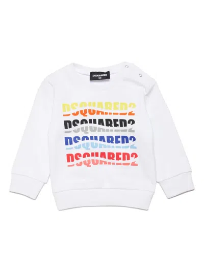 Dsquared2 Babies' Logo-print Jersey Sweatshirt In White