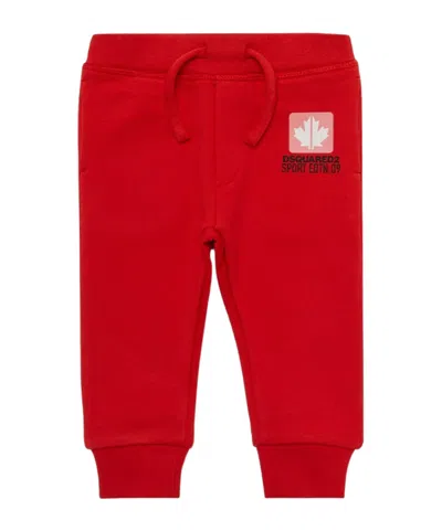 Dsquared2 Logo-print Jersey Track Pants In Red