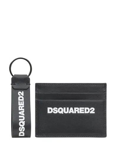 DSQUARED2 LOGO-PRINT KEY-RING CARDHOLDER (SET OF TWO)