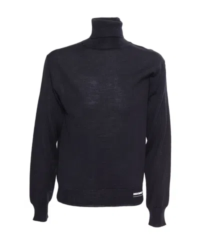 Dsquared2 Logo-print Knitted Jumper In Black