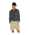 Dsquared2 Men Beige Bermuda With Asymmetric Cargo Pockets And Belt Loops In Cotton Man In Black