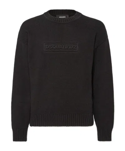 DSQUARED2 DSQUARED2 LOGO INTARSIA KNIT CREWNECK PULLOVER