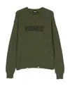 Dsquared2 Logo-print Knitted Top In Green