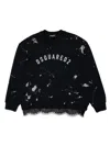Dsquared2 Logo-print Lace-trim Sweatshirt In Black