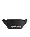 Dsquared2 Logo-print Leather Belt Bag In Black