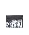 Dsquared2 Logo-print Leather Cardholder In Black