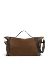 Dsquared2 Logo-print Leather Duffle Bag In Brown