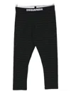 Dsquared2 Leggings All-over Print Elastic Waistband In Black