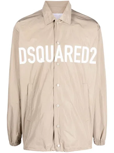 Dsquared2 Logo-print Light Jacket In Neutrals