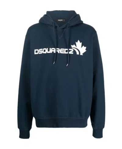 Dsquared2 Logo-print Long-sleeve Hoodie In Black