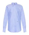 Dsquared2 Logo-printed Long-sleeved Button-up Shirt In Blue