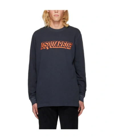 Dsquared2 Logo-print Long-sleeve Sweatshirt In Black