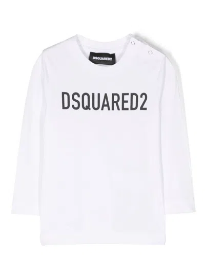 Dsquared2 Babies' Logo-print Long-sleeve T-shirt In White