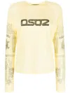 Dsquared2 Logo-print Long-sleeve Top In Yellow