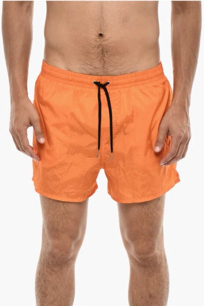 Dsquared2 Logo Print Midi Boxer Swimsuit