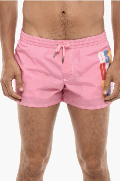 Dsquared2 Logo Print Midi Boxer Swimsuit
