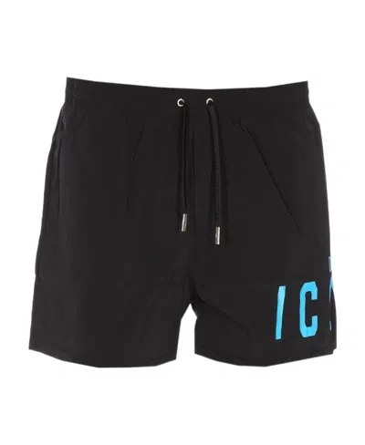 Dsquared2 Be Icon Midi Swim Shorts In Black