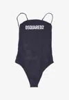 Dsquared2 Single Piece Spaghetti Straps In Black