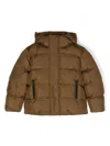 Dsquared2 Logo-print Padded Hooded Jacket In Brown