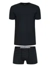 Dsquared2 Logo-print Pajama Set In Black