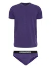 Dsquared2 Logo-print Pajama Set In Purple