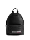 Dsquared2 Logo-print Pebbled Leather Backpack In Black