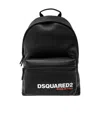 Dsquared2 Logo-print Pebbled Leather Backpack In Black