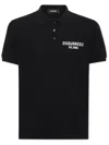 Dsquared2 Logo Cotton Polo Shirt In 黑色