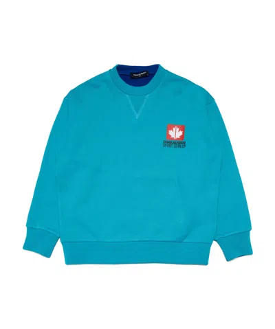 Dsquared2 Logo-print Reversible Sweatshirt In Blue