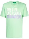 Dsquared2 Logo-print Round-neck T-shirt In Green