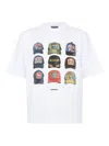 Dsquared2 Men White T-shirt With Front Print And Back Logo In Cotton Man In White