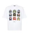 Dsquared2 Men White T-shirt With Front Print And Back Logo In Cotton Man In White