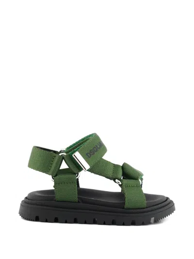 Dsquared2 Kids' Logo-print Sandals In Green