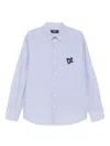 Dsquared2 Summer Lovers Oversized Striped Cotton Shirt In Blue