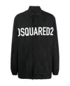 Dsquared2 Logo-print Poplin Half-zip Jacket In Black