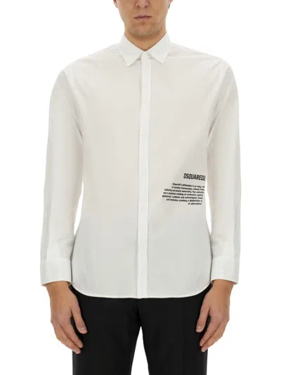 Dsquared2 Dsquared Men Logo Print Shirt In White