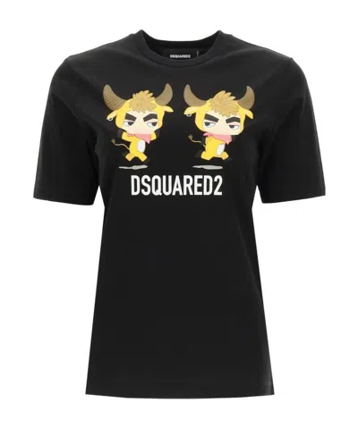 Dsquared2 Logo-print Short-sleeve T-shirt In Black