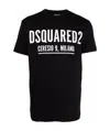 Dsquared2 Black Crewneck T-shirt With Logo Lettering On The Front In Black