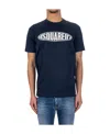 Dsquared2 Crew Neck Surf Board T-shirt With Embossed Logo In Black