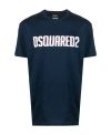 Dsquared2 Crew Neck Surf Board T-shirt With Embossed Logo In Black