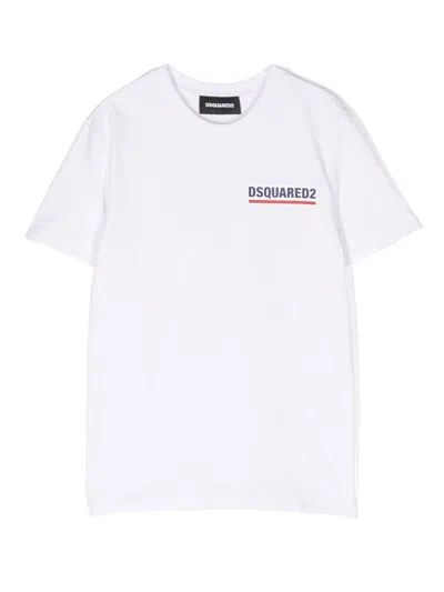 Dsquared2 Logo-print Short-sleeve T-shirt In Weiss