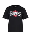Dsquared2 Women's Short Sleeve Printed Cotton T-shirt In Black