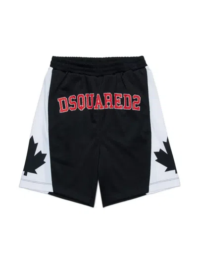 Dsquared2 Kids' Logo-print Shorts In Black