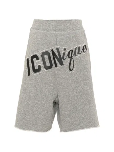 Dsquared2 Logo-print Shorts In Gray