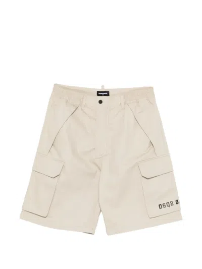 Dsquared2 Logo-print Shorts In Neutral