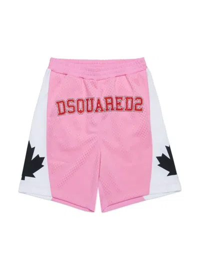 Dsquared2 Kids' Logo-print Shorts In Pink