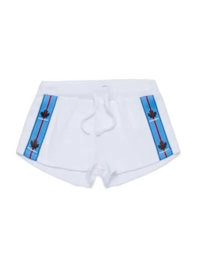 Dsquared2 Kids' Logo-print Shorts In White