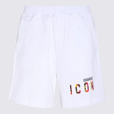 Dsquared2 Cotton Logo-print Shorts In White